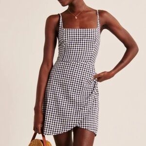 Abercrombie & Fitch Navy and White Gingham Mini Dress